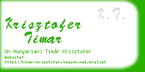 krisztofer timar business card