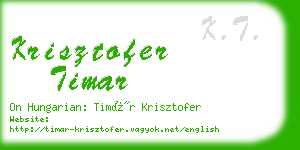 krisztofer timar business card